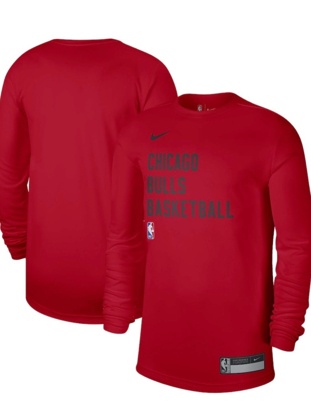Nike Chicago Bulls NBA Long-Sleeve Team Shirt Red Large